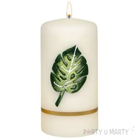 swieca pienkowa lisc monstera biala adpal 120 58 mm