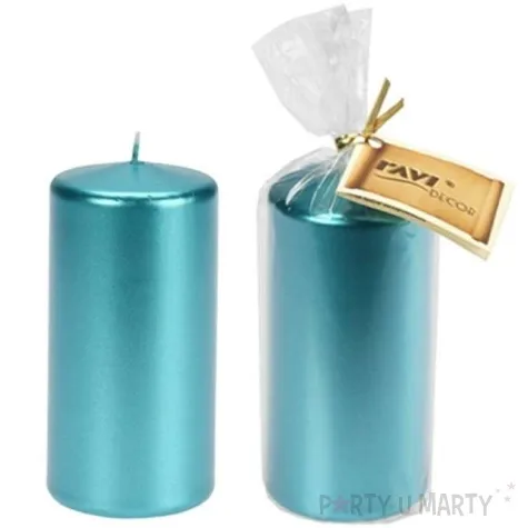swieca pienkowa metalik niebieska 120 mm ravi