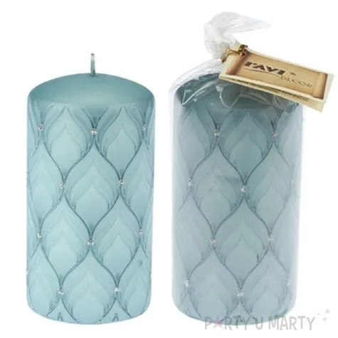 swieca pienkowa pawie oczka niebieska 130 mm ravi