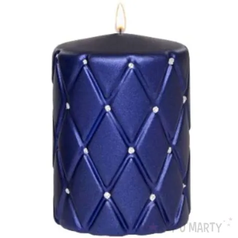 swieca pienkowa pikowana metaliczna granatowa adpal 100 70 mm