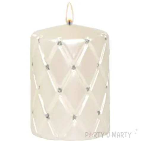 swieca pienkowa pikowana metaliczna perlowa adpal 100 70 mm