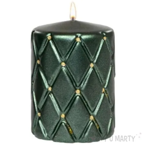 swieca pienkowa pikowana metaliczna zielona adpal 100 70 mm