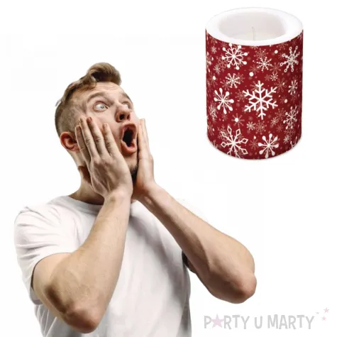 swieca pienkowa platki sniegu bordo paw 120 100mm