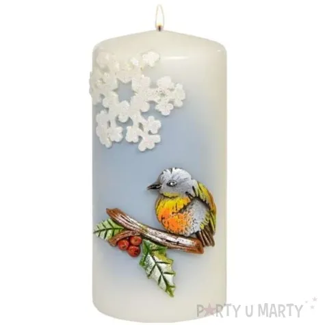 swieca pienkowa ptak na galazce biala adpal 150 70 mm