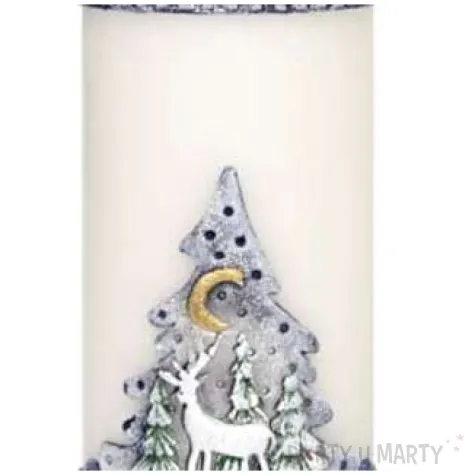 swieca pienkowa renifer bialo granatowa adpal 200 70 mm