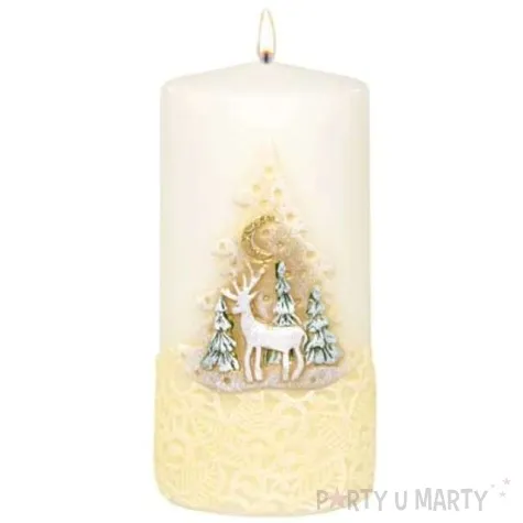 swieca pienkowa renifer bialo kremowa adpal 150 70 mm