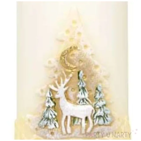 swieca pienkowa renifer bialo kremowa adpal 150 70 mm