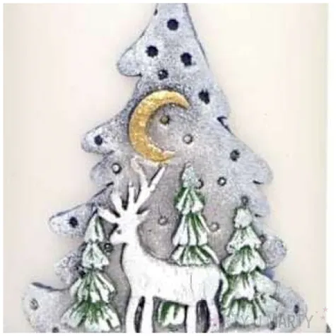 swieca pienkowa renifer dioda led bialo granatowa adpal 115 70 mm