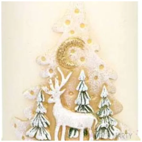 swieca pienkowa renifer dioda led bialo kremowa adpal 115 70 mm