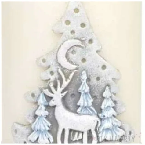 swieca pienkowa renifer dioda led bialo szara adpal 115 70 mm