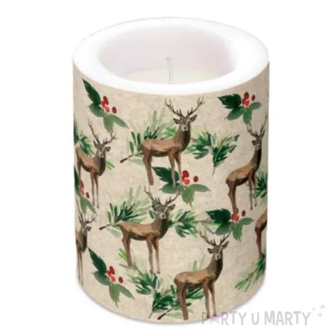 swieca pienkowa renifery i ostrokrzewy paw 120 100mm