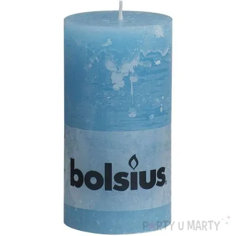 swieca pienkowa rustic blekitna bolsius 130 68mm