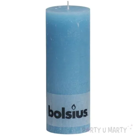 swieca pienkowa rustic blekitna bolsius 190 68 mm