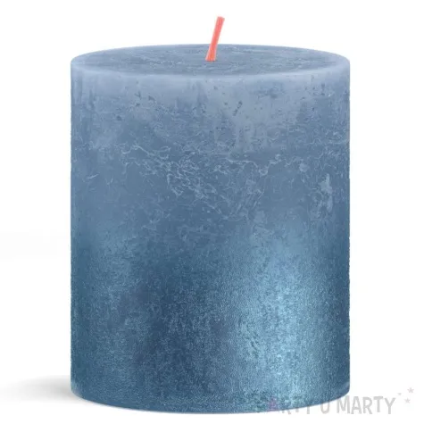 swieca pienkowa rustic blekitny bolsius 80 68 mm