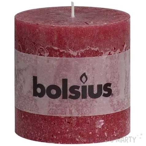 swieca pienkowa rustic bordowa bolsius 100 100 mm