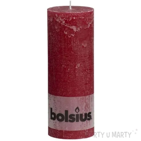 swieca pienkowa rustic bordowa bolsius 190 68 mm