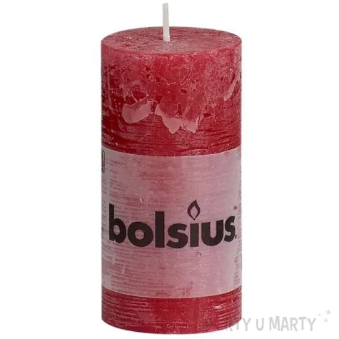 swieca pienkowa rustic bordowy bolsius 100 50 mm