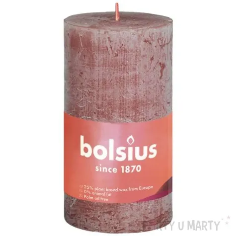 swieca pienkowa rustic brazowy zamszowy bolsius 100 50 mm
