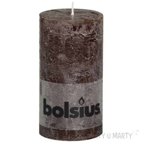 swieca pienkowa rustic czekoladowy braz bolsius 130 68mm