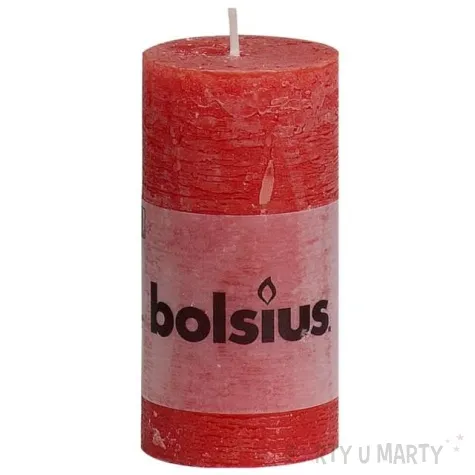 swieca pienkowa rustic czerwona bolsius 100 50 mm