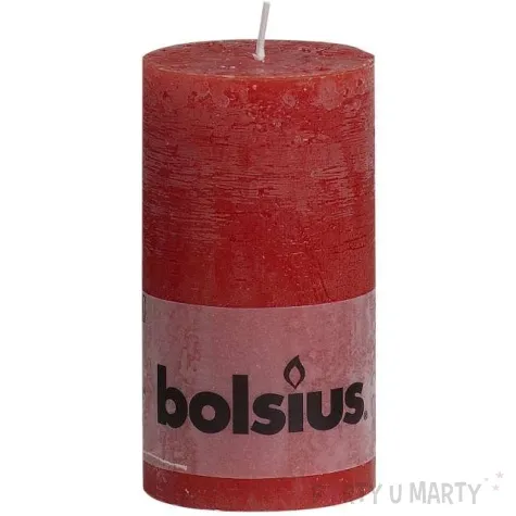 swieca pienkowa rustic czerwona bolsius 130 68mm