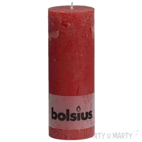 swieca pienkowa rustic czerwona bolsius 190 68 mm