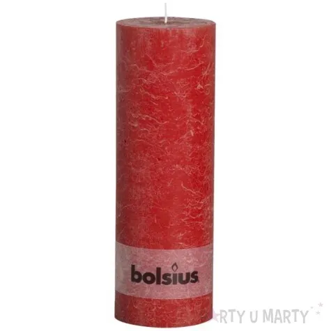 swieca pienkowa rustic czerwona bolsius 300 100 mm