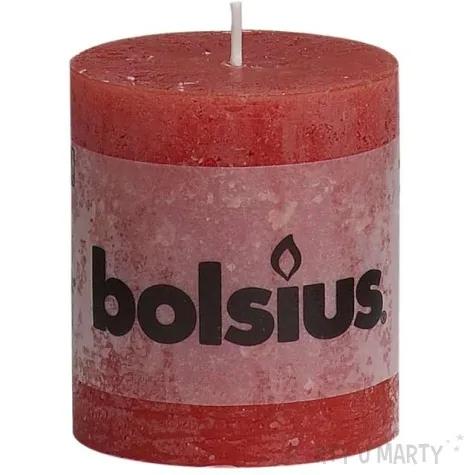 swieca pienkowa rustic czerwona bolsius 80 68 mm