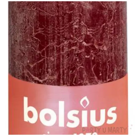 swieca pienkowa rustic czerwony aksamitny bolsius 130 68 mm
