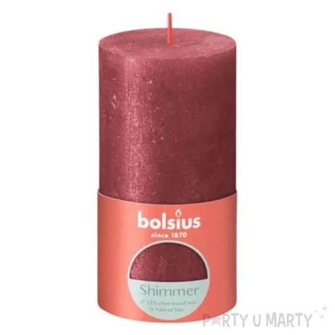 swieca pienkowa rustic czerwony bolsius 130 68 mm