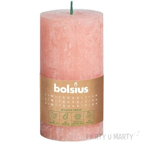 swieca pienkowa rustic divine earth rozowa bolsius 130 68 mm