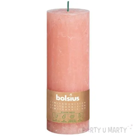 swieca pienkowa rustic divine earth rozowa bolsius 190 68 mm