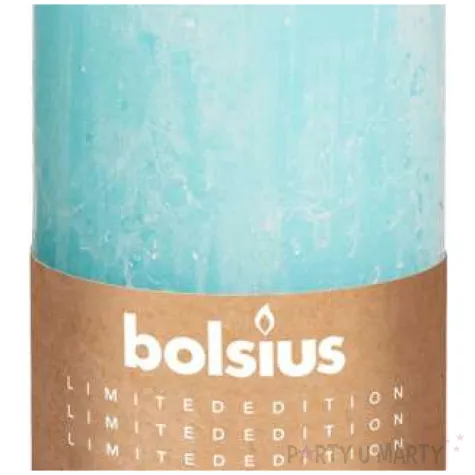 swieca pienkowa rustic divine earth turkusowa bolsius 130 68 mm