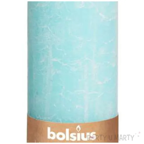 swieca pienkowa rustic divine earth turkusowa bolsius 190 68 mm