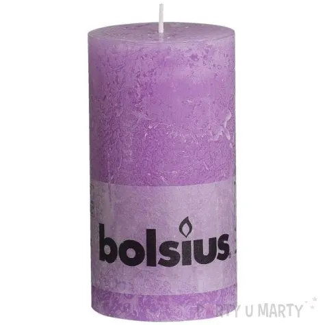 swieca pienkowa rustic liliowa bolsius 130 68mm