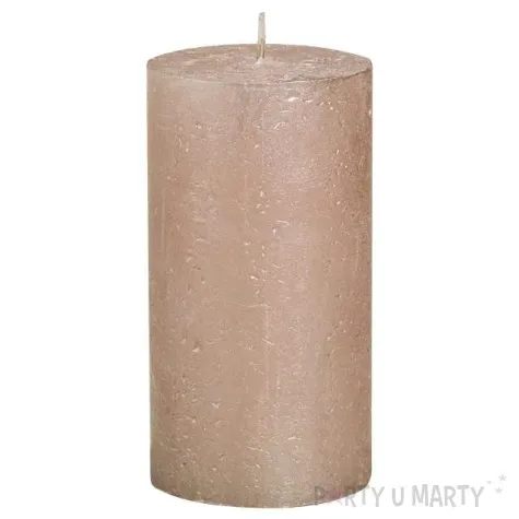 swieca pienkowa rustic metallic rozowe zloto bolsius 130 68mm