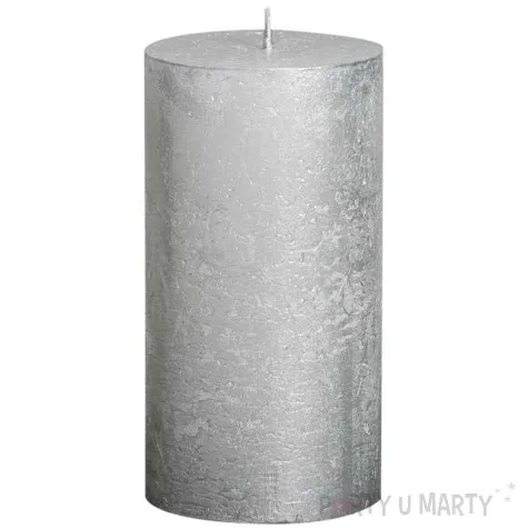 swieca pienkowa rustic metallic srebrna bolsius 130 68mn 130 68