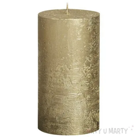 swieca pienkowa rustic metallic zlota bolsius 130 68mm