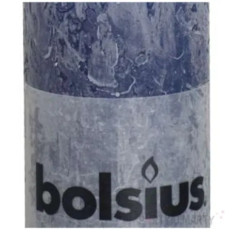 swieca pienkowa rustic niebieska ciemna bolsius 100 50 mm