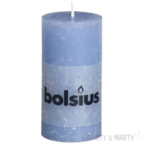 swieca pienkowa rustic niebieska jeansowa bolsius 100 50 mm