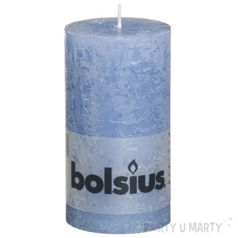 swieca pienkowa rustic niebieska jeansowa bolsius 130 68mm