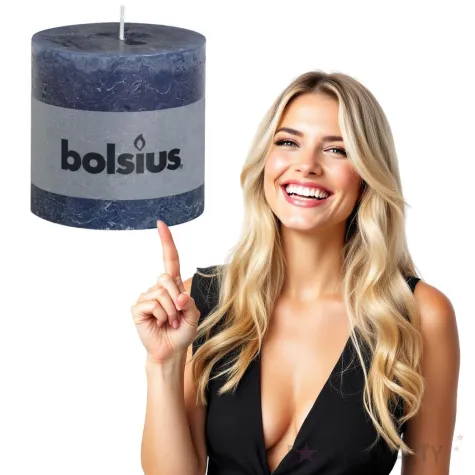 swieca pienkowa rustic niebieski ciemny bolsius 100 100 mm