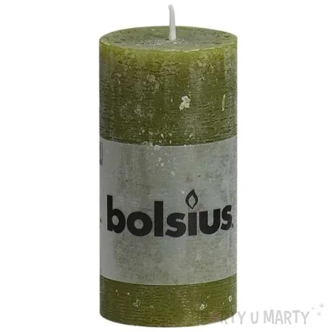 swieca pienkowa rustic oliwkowa bolsius 100 50 mm