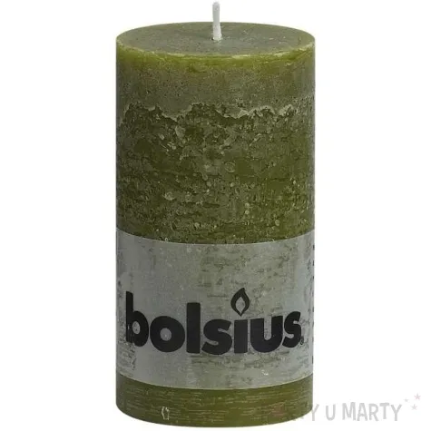 swieca pienkowa rustic oliwkowa bolsius 130 68mm
