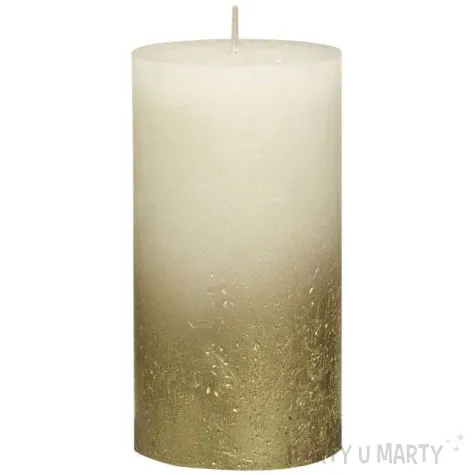 swieca pienkowa rustic ombre kremowo zlota bolsius 130 68mm