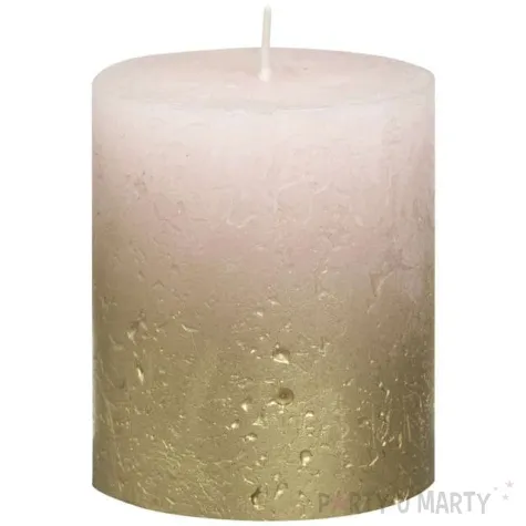 swieca pienkowa rustic ombre pastelowo rozowa bolsius 80 68 mm