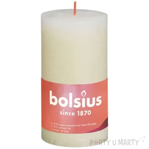 swieca pienkowa rustic perlowy bolsius 130 68 mm