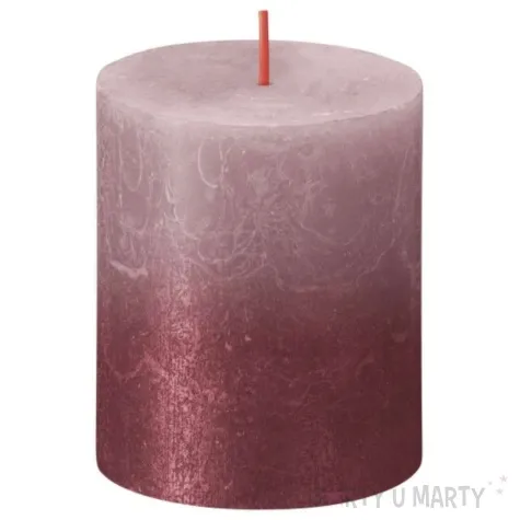 swieca pienkowa rustic pudrowy roz bolsius 80 68 mm