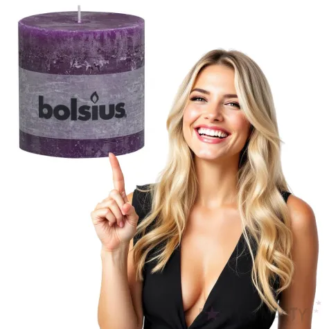 swieca pienkowa rustic purpurowa bolsius 100 100 mm