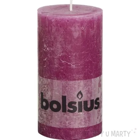 swieca pienkowa rustic purpurowa bolsius 130 68mm